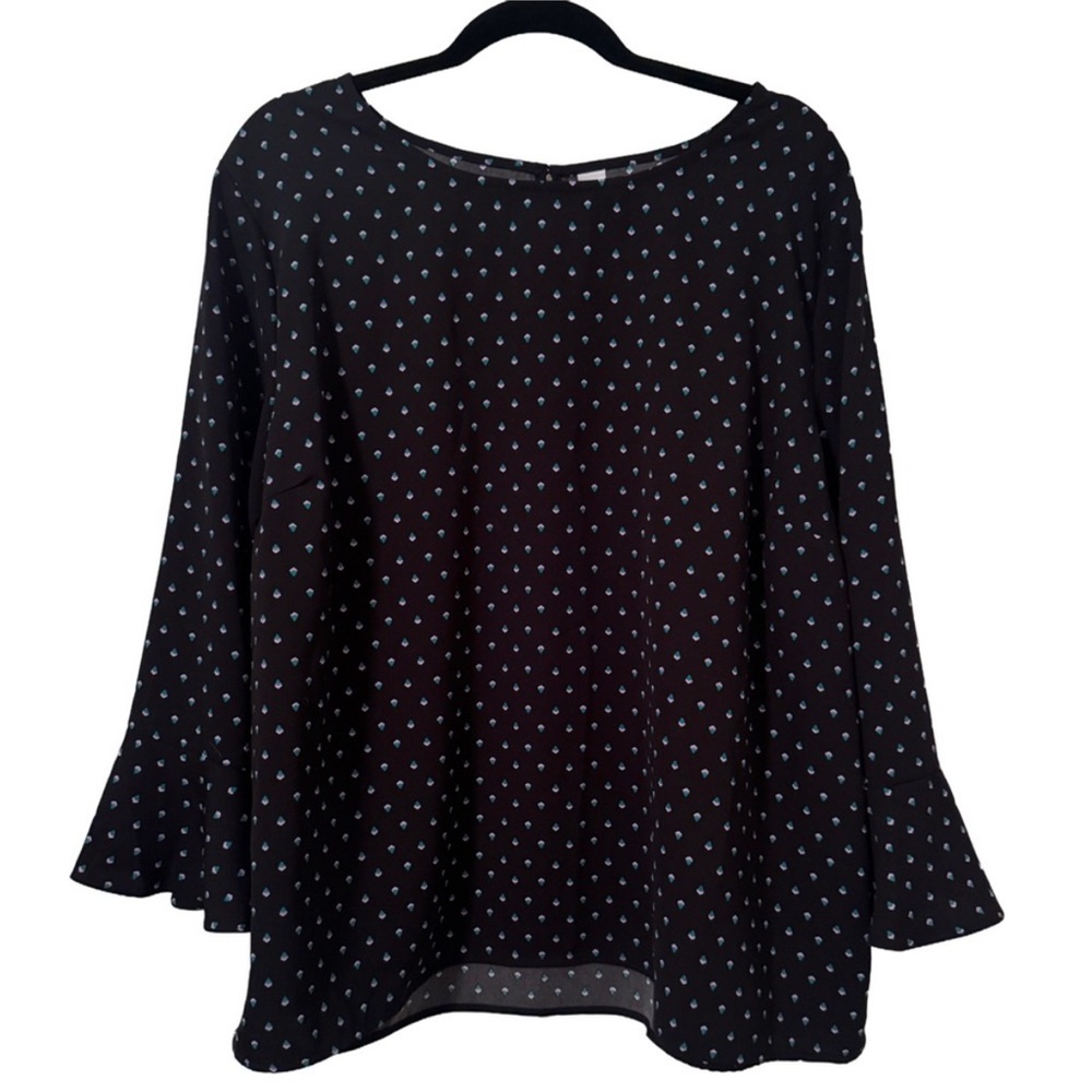Old Navy Women’s XXL Black Blouse with Floral Accents
